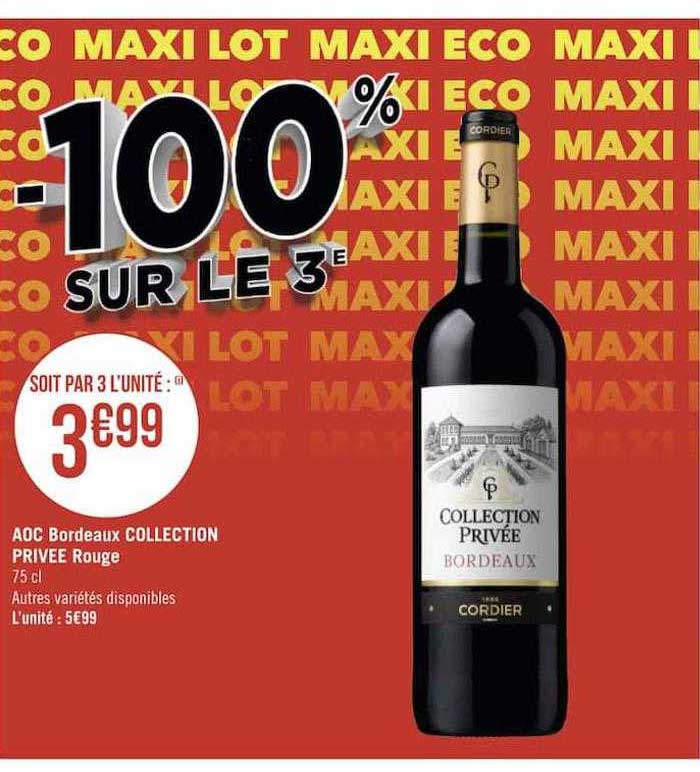 aoc bordeaux collection privée rouge