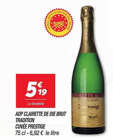 aop clairette de die brut tradition cuvée prestige