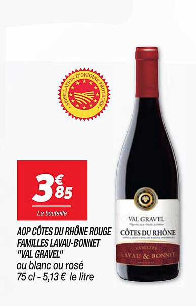aop côtes du rhône rouge familles lavau-bonnet "val gravel"