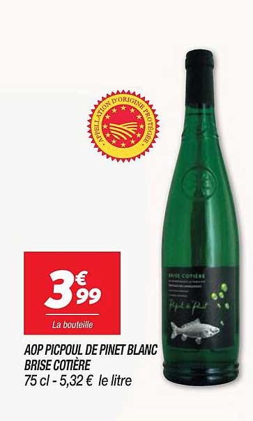 aop picpoul de pinet blanc brise côtière
