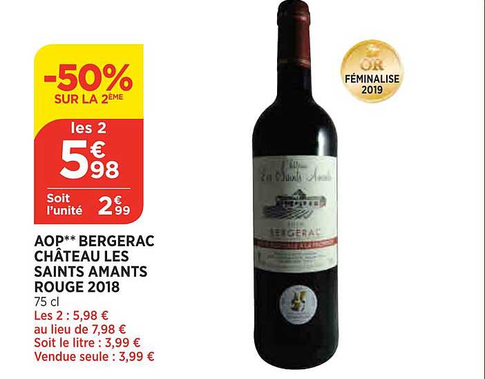 bergerac château les saints amants rouge 2018