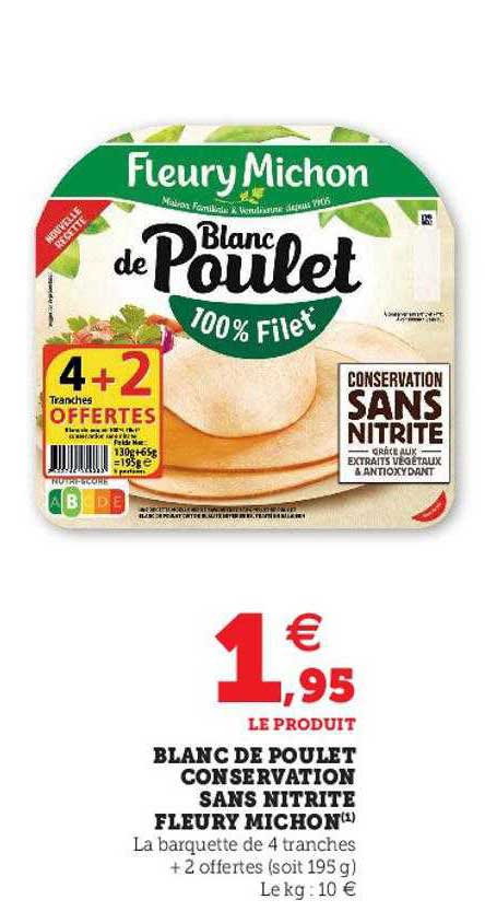 blanc de poulet conservation sans nitrite fleury michon