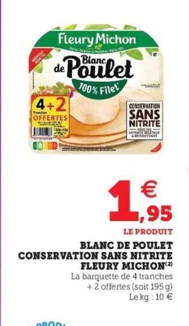 blanc de poulet consérvation sans nitrite fleury michon