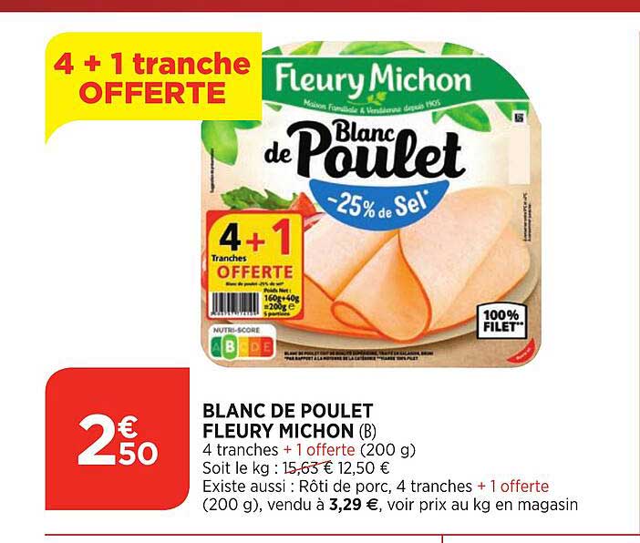 blanc de poulet fleury michon
