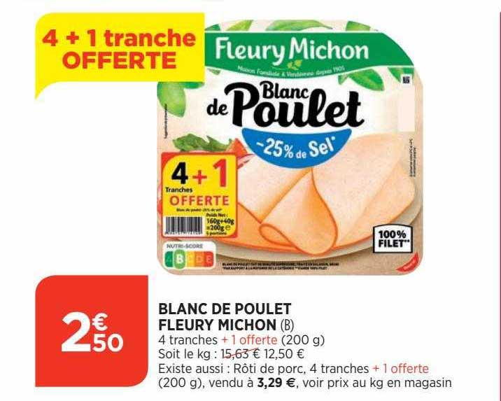 blanc de poulet fleury michon