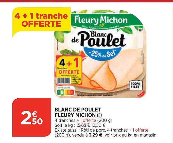 blanc de poulet fleury michon