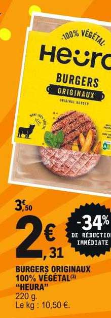 burgers originaux 100% végétal "heura"