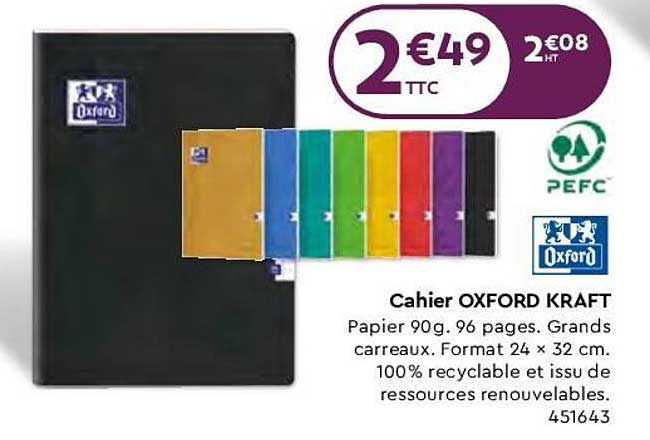 Cahier Oxford Kraft