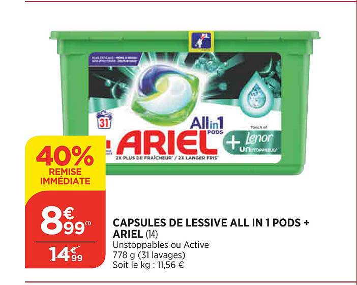 capsules de lessive all in 1 pods + ariel