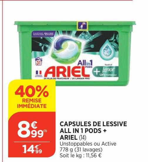 capsules de lessive all in 1 pods+ ariel