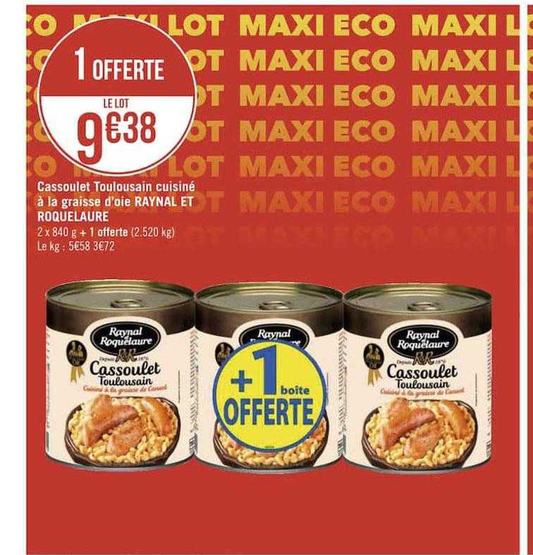 cassoulet toulousain cuisiné à la graisse d'oie raynal et roquelaure