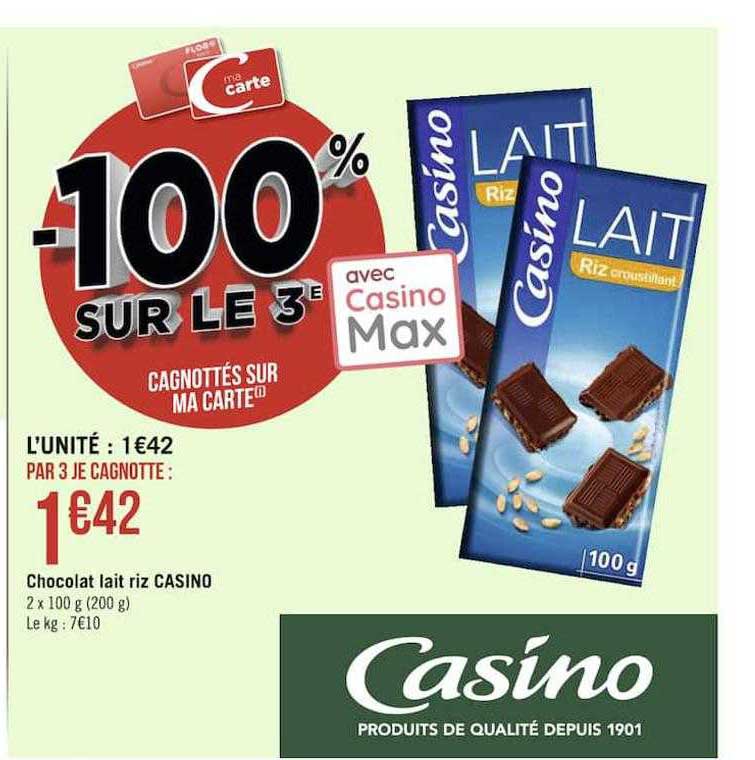 Chocolat Lait Riz Casino