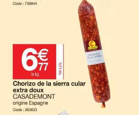 chorizo de la sierra cular extra doux casademont