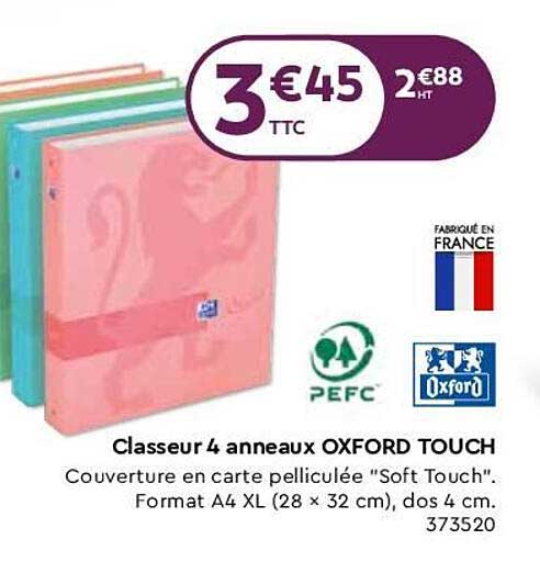 Classeur 4 Anneaux Oxford Touch