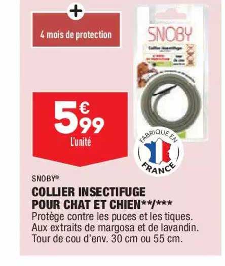 collier insectifuge pour chat et chien snoby