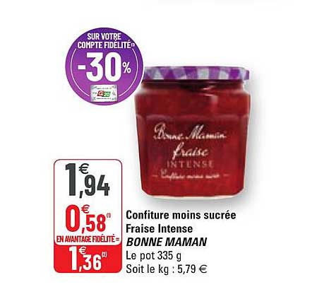 confiture moins sucrée fraise intense bonne maman