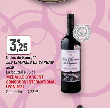côtes de bourg les charmes de caprani 2020