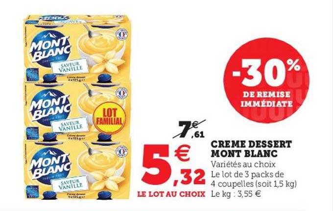 Crème Dessert Mont Blanc