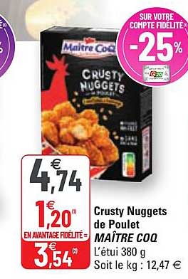 crusty nuggets de poulet maître coq