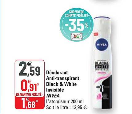 Déodorant Anti-transpirant Black & White Invisible Nivea