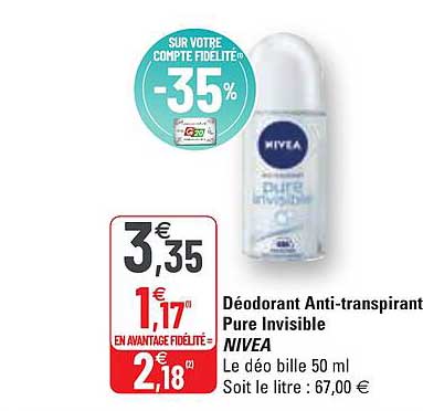 Déodorant Anti-transpirant Pure Invisible Nivea