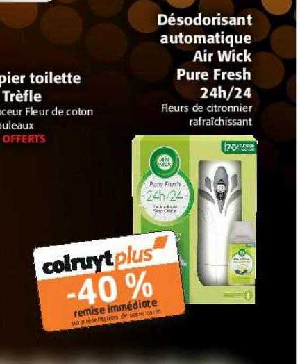 désodorisant automatique air wick pure fresh 24h-24