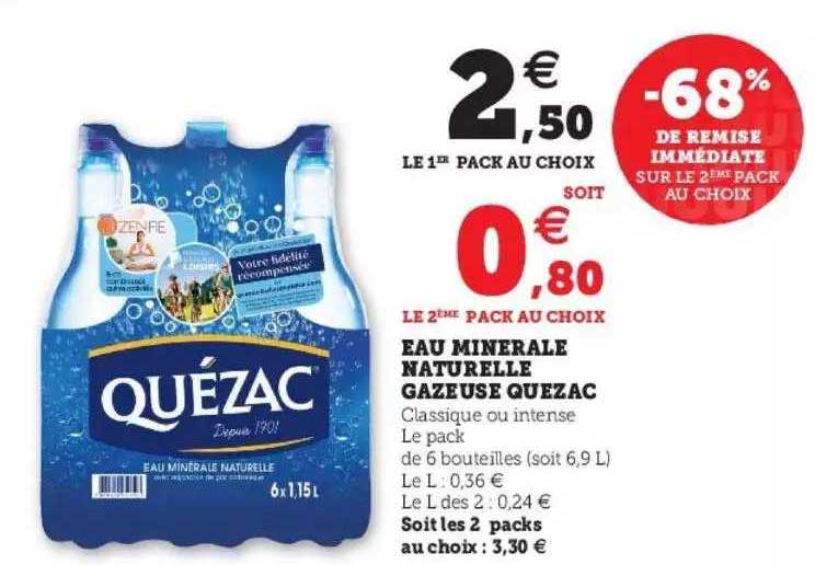 Eau Minérale Naturelle Gazeuse Quezac