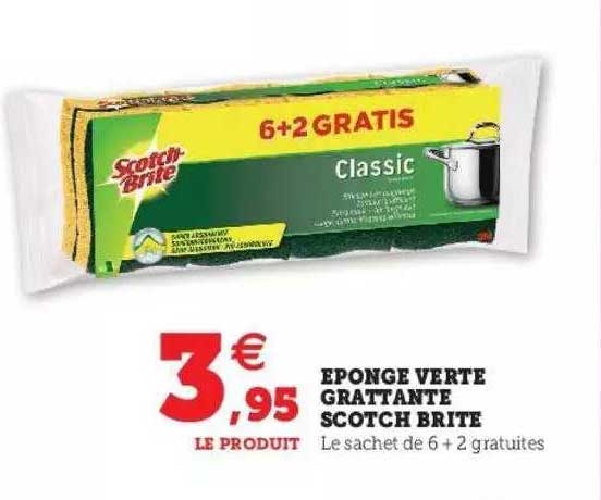 éponge verte grattante scotch brite