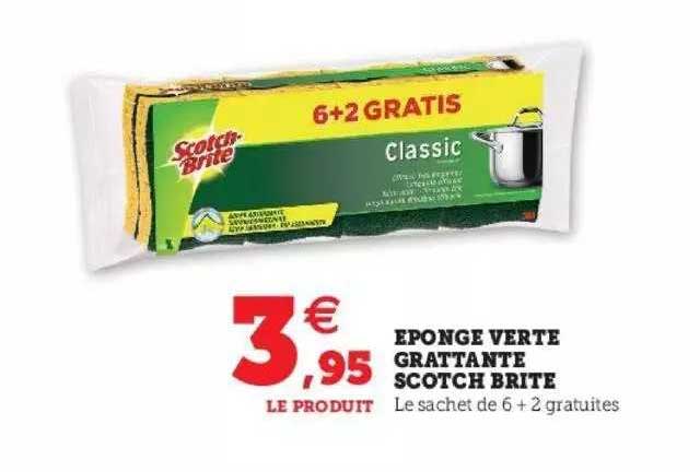 éponge verte grattante scotch brite