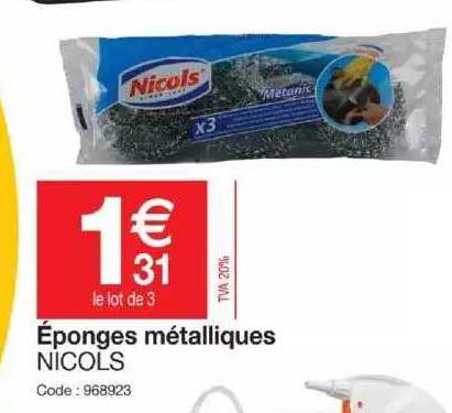 éponges métalliques nicols