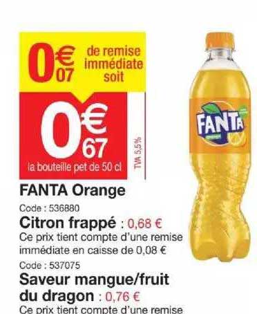fanta orange citron frappé saveur mangue-fruit du dragon