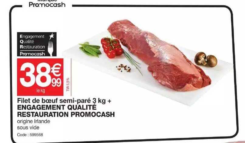 Filet De Boeuf Semi-paré 3 Kg + Engagement Qualité Restauration Promocash