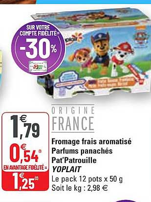 Framage Frais Aromatisé Parfums Panachés Pat'patrouille Yoplait