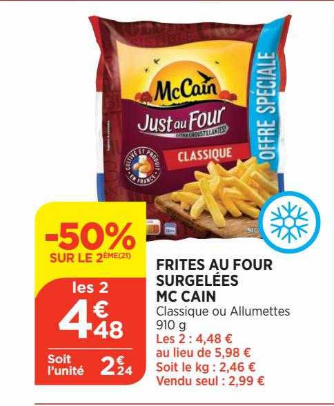 frites au four surgelées mc cain