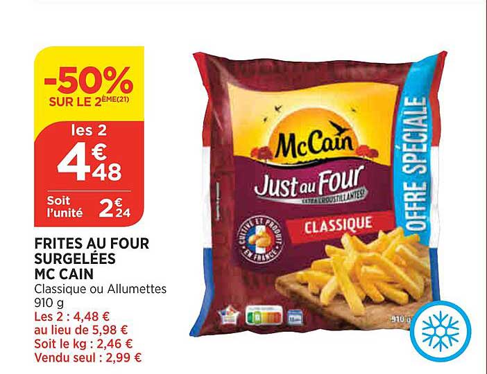frites au four surgelées mc cain