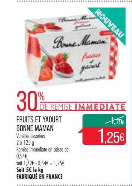 Fruits Et Yaourt Bonne Maman 30% De Remise Immédiate