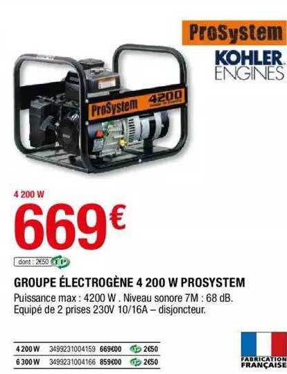 groupe électrogène 4 200 w prosystem