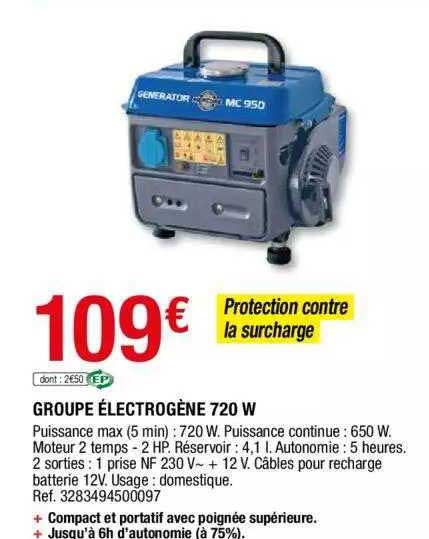 groupe électrogène 720 w