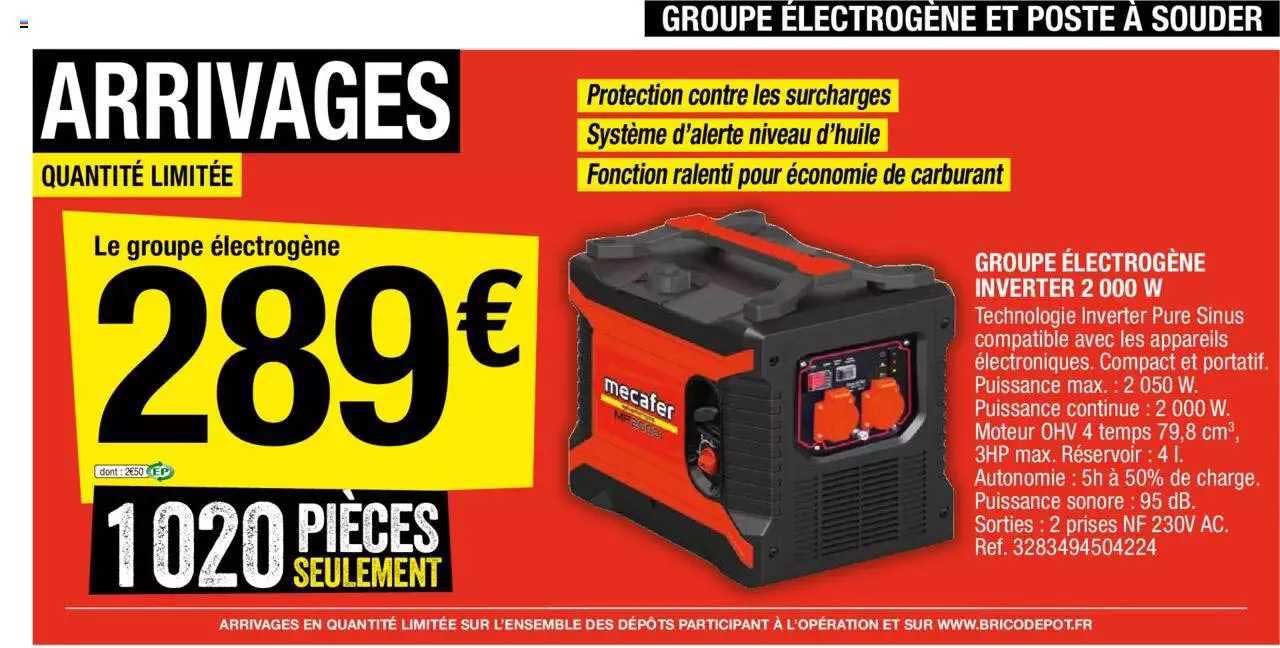 groupe électrogène inverter 2 000 w