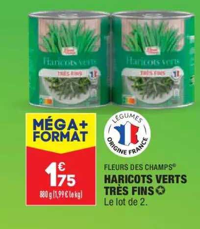 haricots verts très fins fleurs des champs