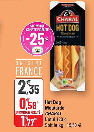 hot dog moutarde charal