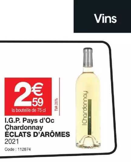 i.g.p. pays d'oc chardonnay éclats d'arômes 2021