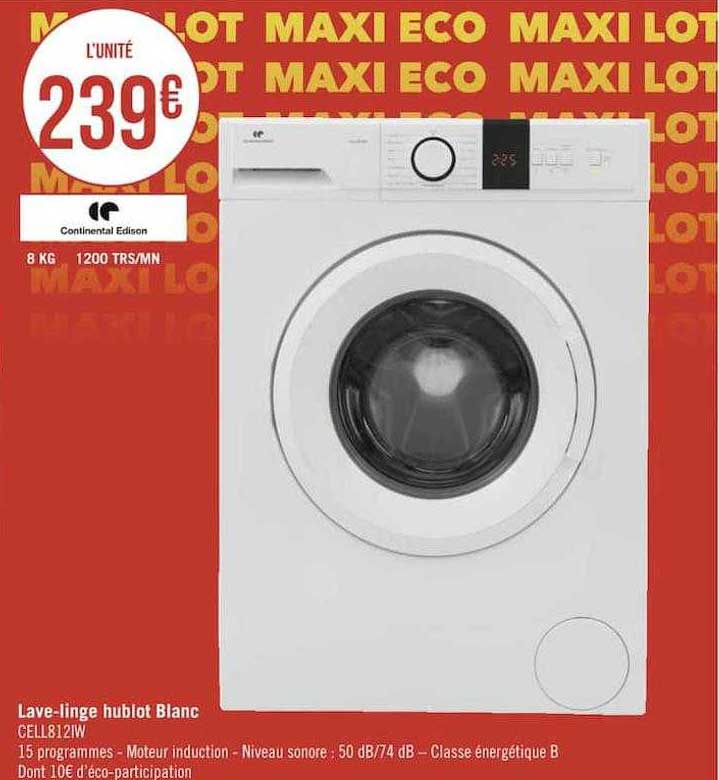 lave-linge hublot blanc continental edison