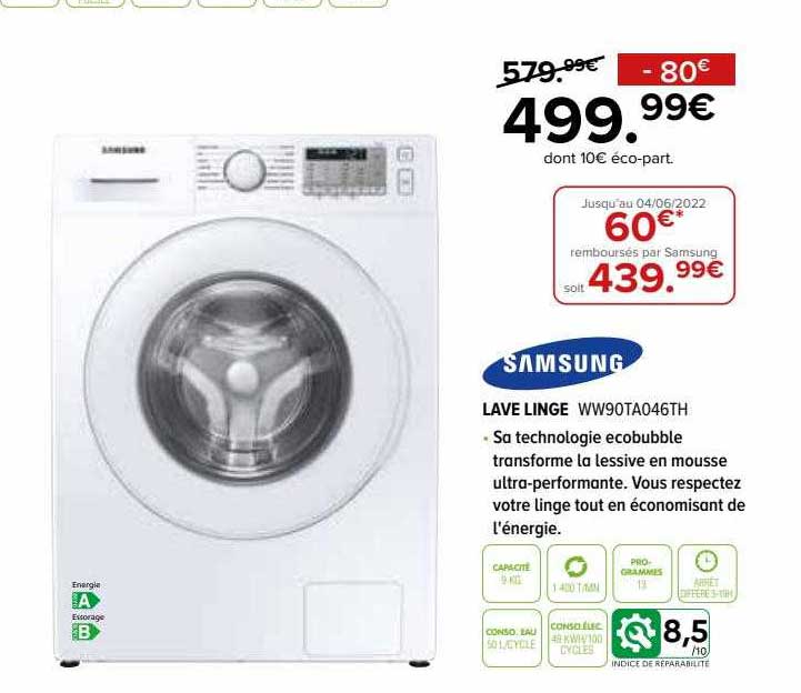 lave linge samsung