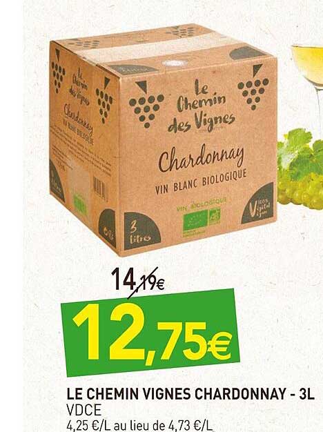 le chemin vignes chardonnay vdce - 3l