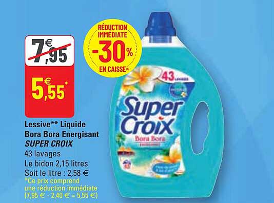 Lessive Liquide Bora Bora énergisant Super Croix
