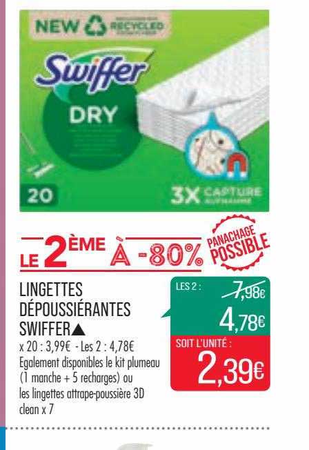 lingettes dépoussiérantes swiffer le 2ème à -80%