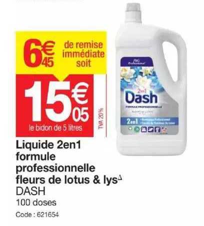 liquide 2en1 formule professionnelle fleurs de lotus & lys dash