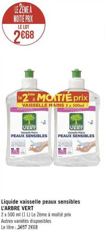 liquide vaisselle peaux sensibles l'arbre vert
