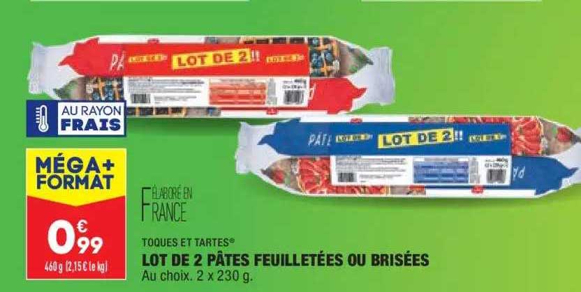 lot de 2 pâtes feuilletées ou brisées